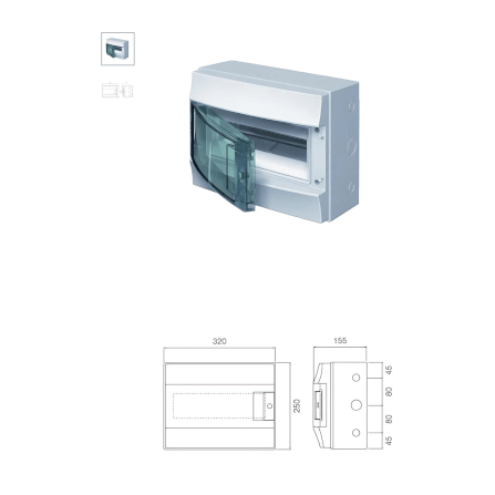 ตู้คอนซูเมอร์ยูนิตกันน้ำ 12 ช่อง ABB MISTRAL 12 MODULES (IP65 ฝาใส)_5